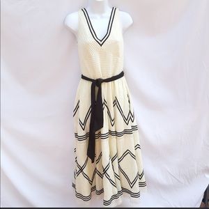 ANTHRO Lil Chevron Tie Lace Detail Dress size 0 NWOT